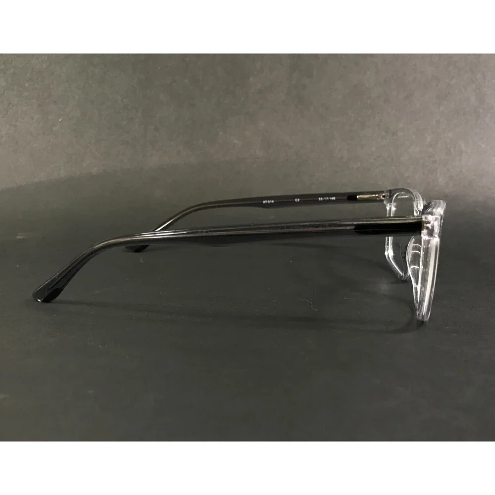 Adin Thomas Eyeglasses Frames AT-514 C2 Clear Black Rectangle Full Rim 55-17-148